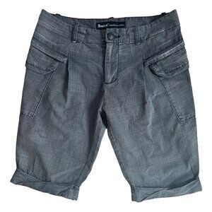 Braxton 3D Cutting Jeans Series Black MIdrise Cargo Shorts Sz Medium Womens Knee